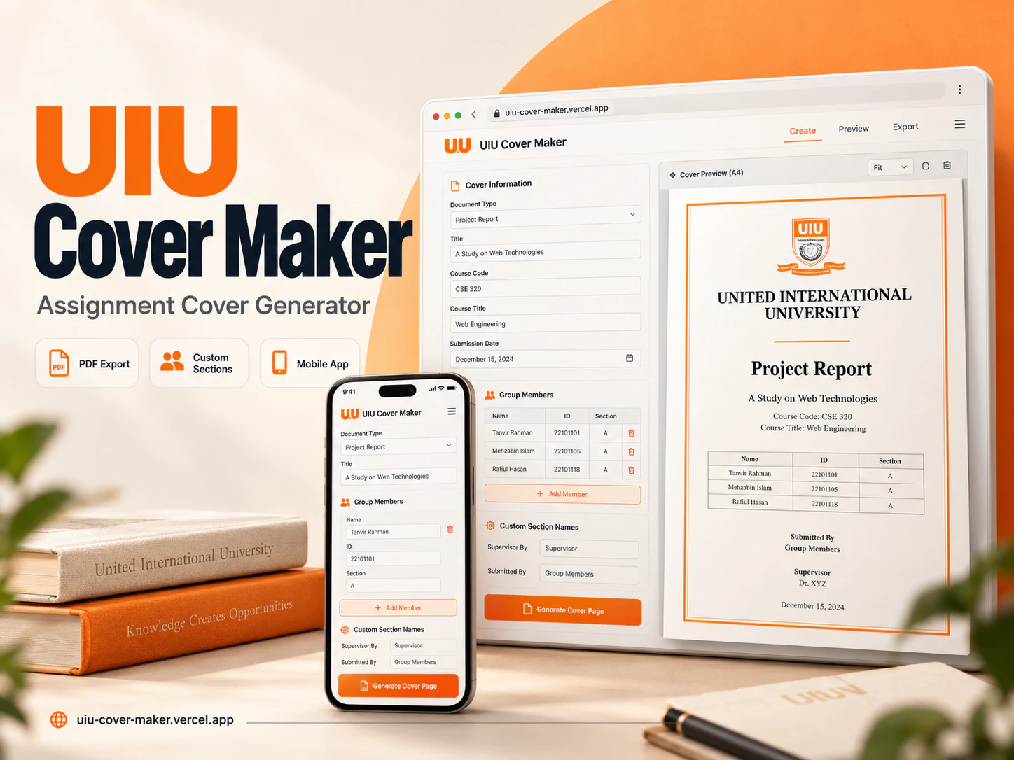 UIU Cover Page Generator